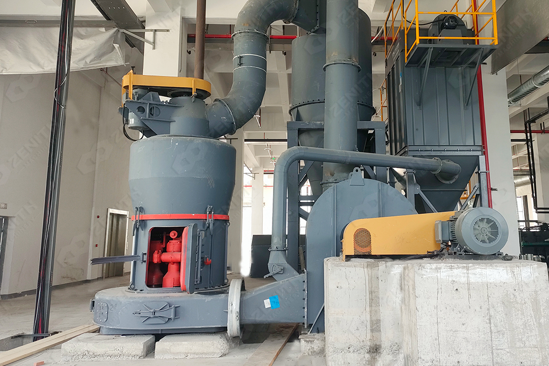 Diagram of grinding mill components showing moisture-sensitive areas
