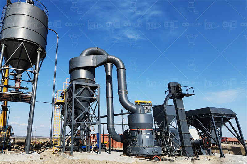 MTW trapezium mill in industrial operation with material processing