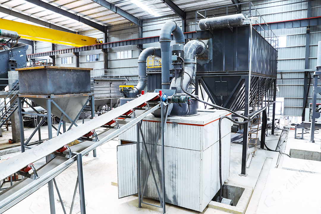 XZM Ultrafine Mill in coal powder production with visible powder collection system