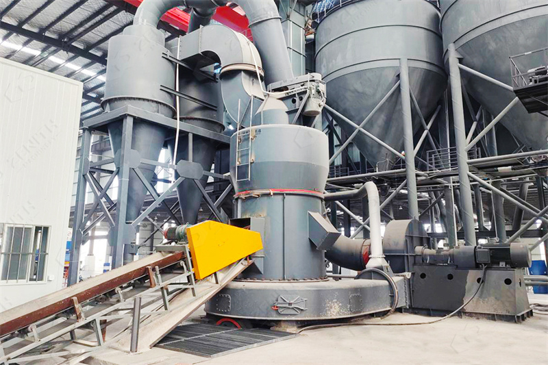 ZENITH vertical slag mill in operation showing material flow