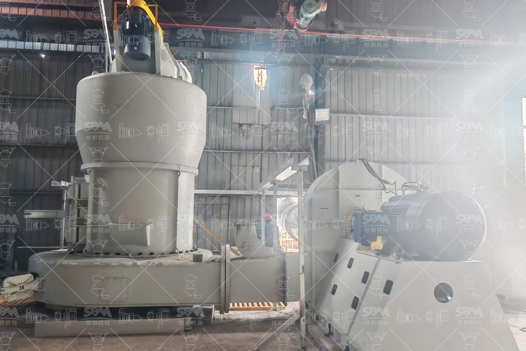 MTW Series Trapezium Mill in operation at a barite processing facility
