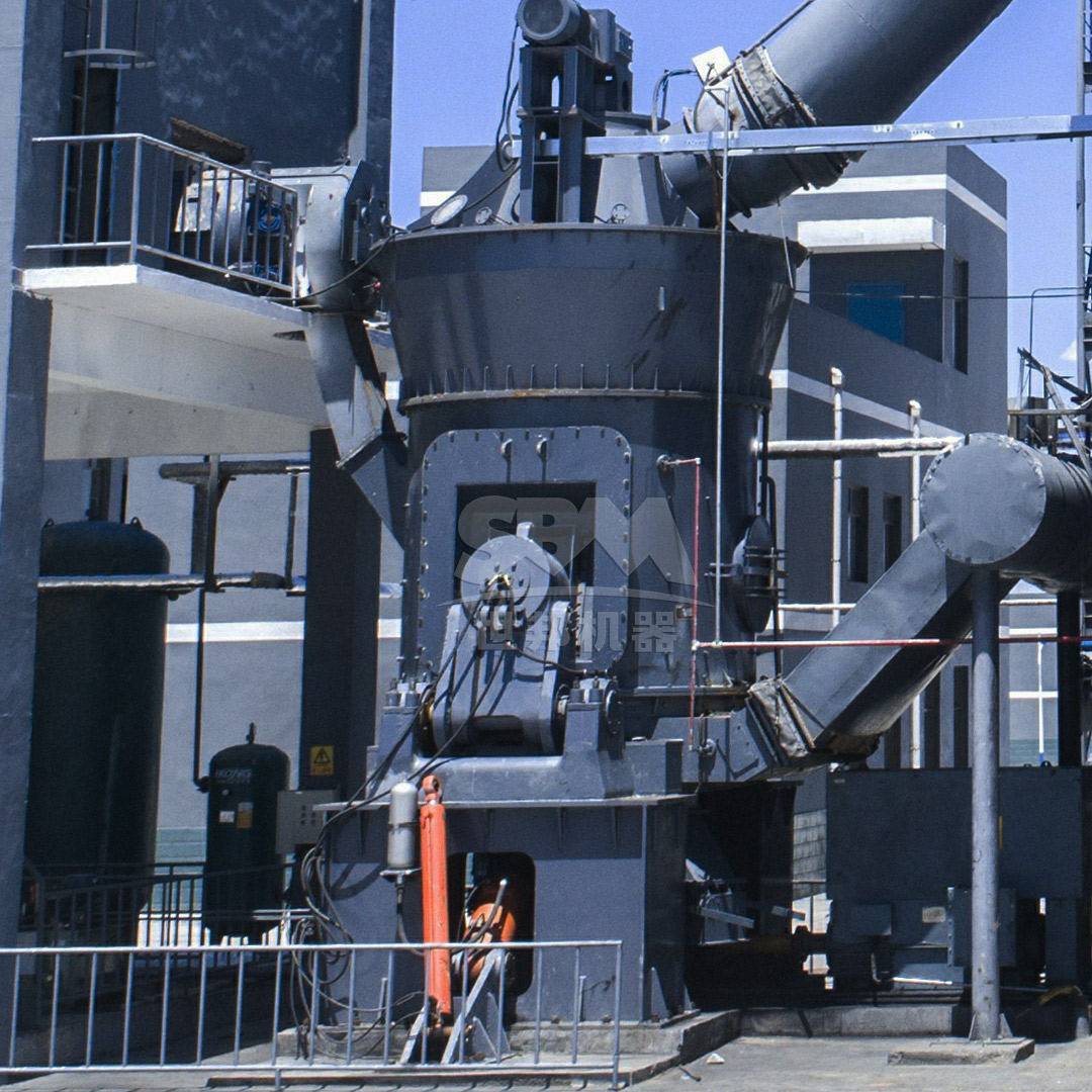 Vertical roller mill in sand production application showing material flow and grinding mechanism
