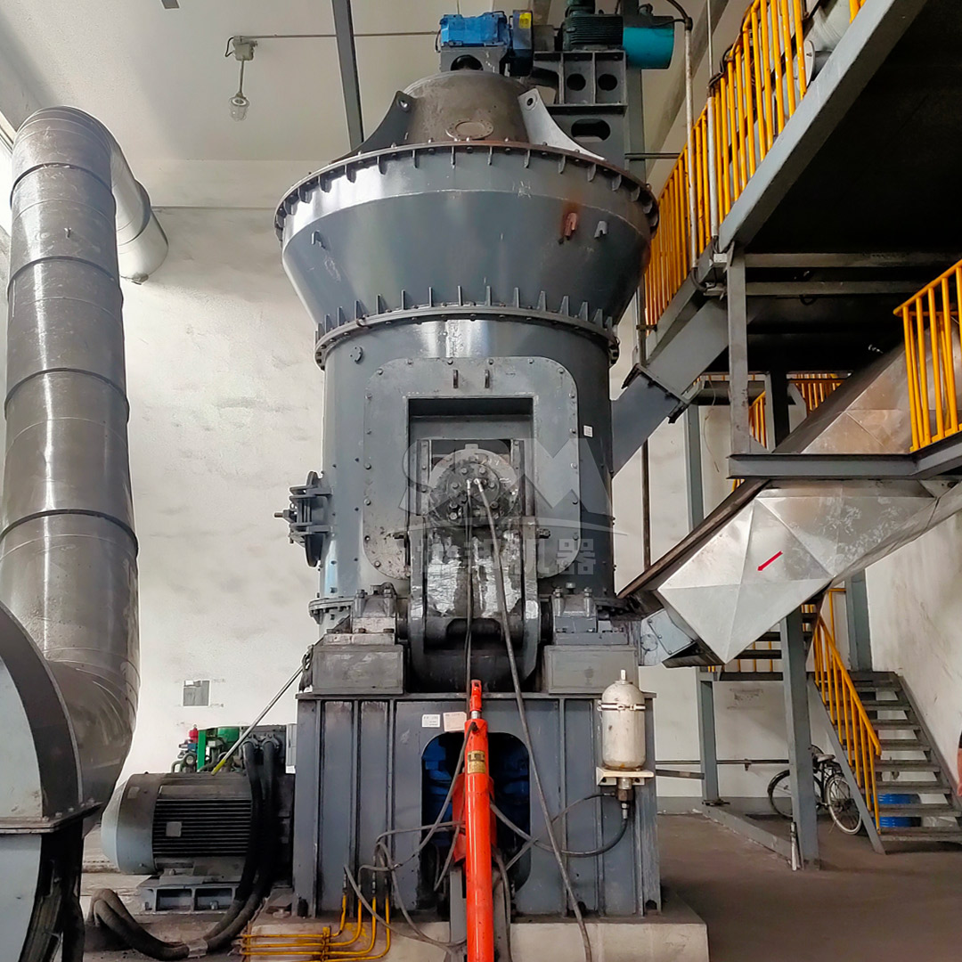 A large Vertical Roller Mill installed in a modern coal-fired power plant, showcasing its compact and integrated design.
