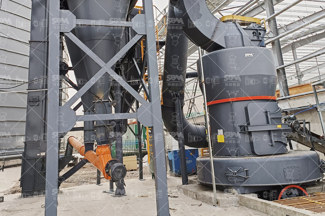 High-efficiency pulse-jet dust collector connected to a grinding mill, ensuring clean air exhaust.