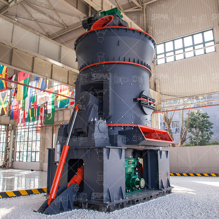 Cross-sectional view of a Vertical Roller Mill highlighting the grinding table, rollers, classifier, and integrated system components.