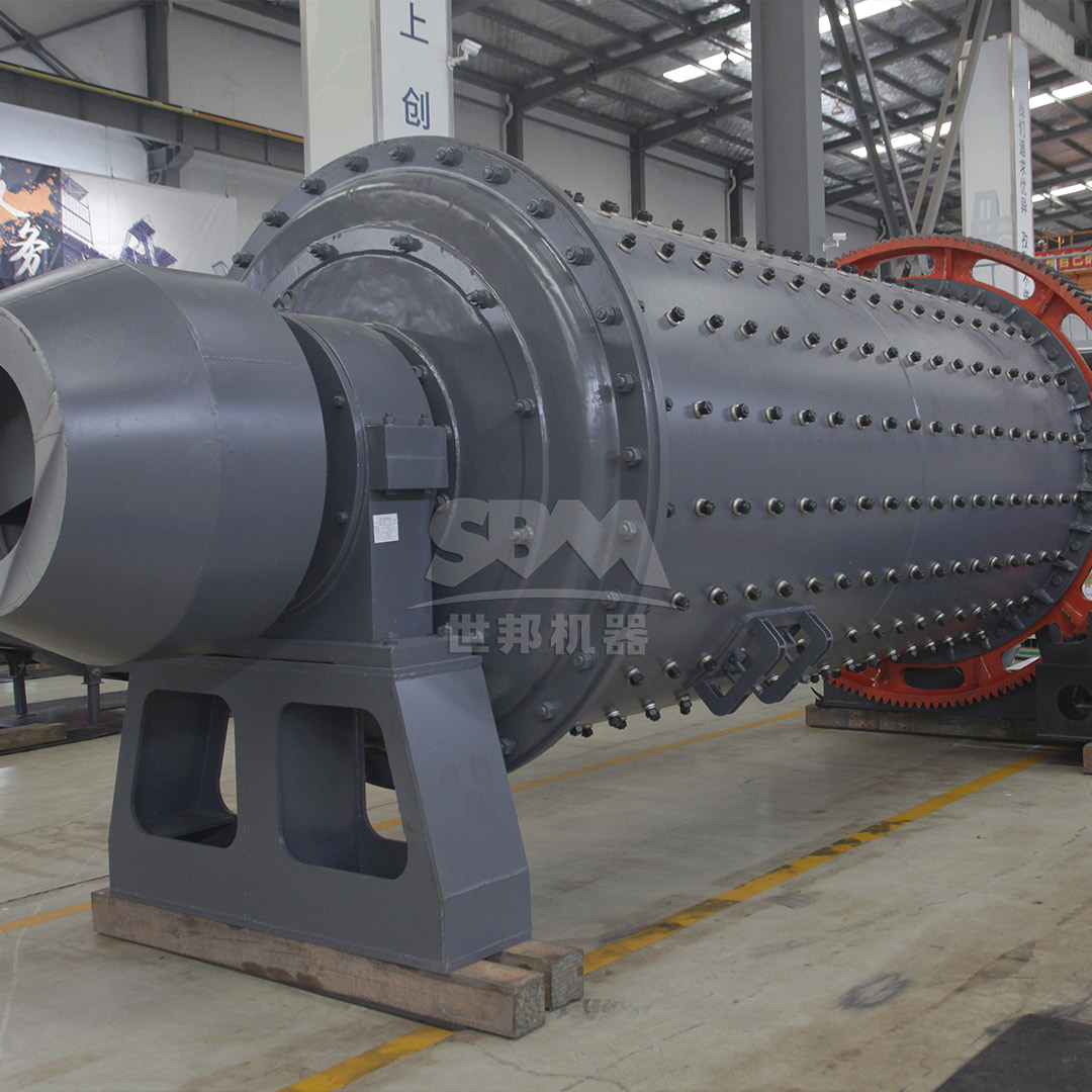 Diagram showing the internal operation of a ball mill with cascading grinding media.