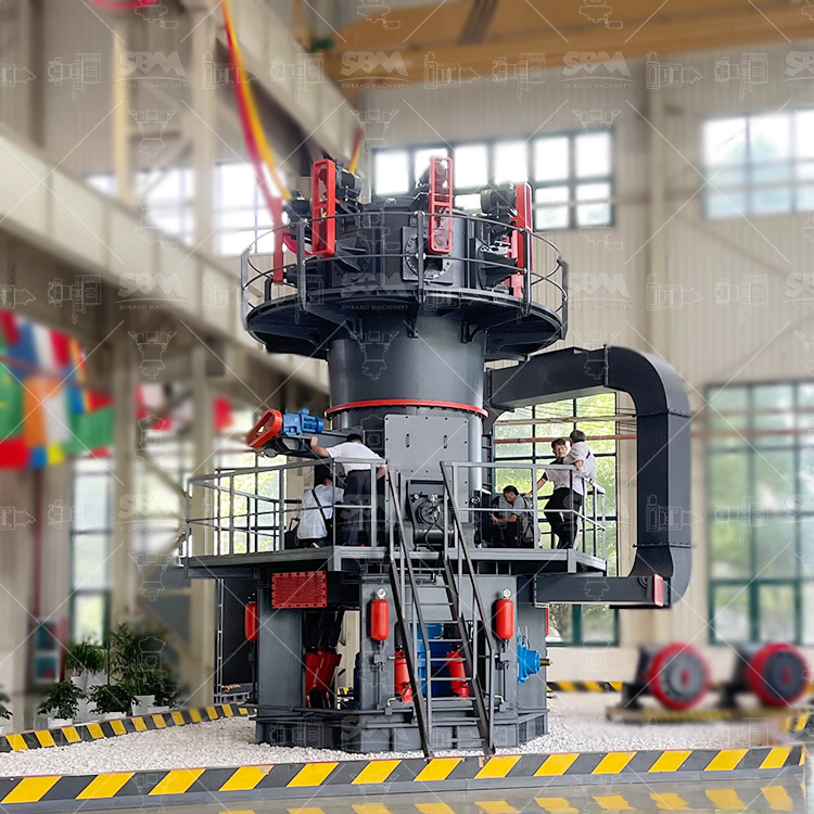 Overview of a vertical coal mill structure showing the main components including grinding table, rollers, and classifier