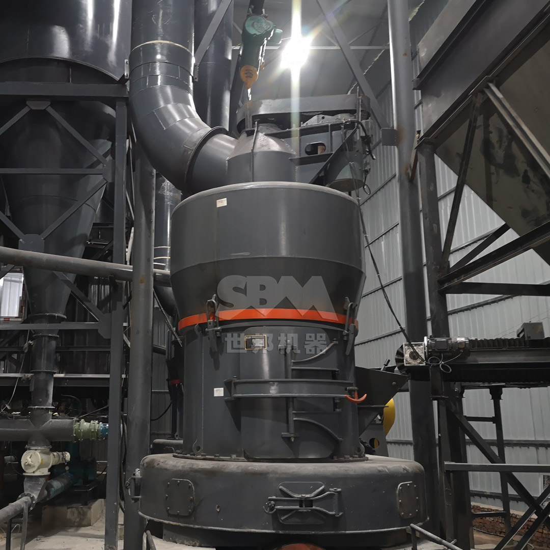 Silica stone being processed in a grinding mill